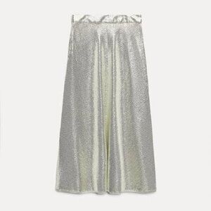Zara‎ gold Sequin midi skirt
